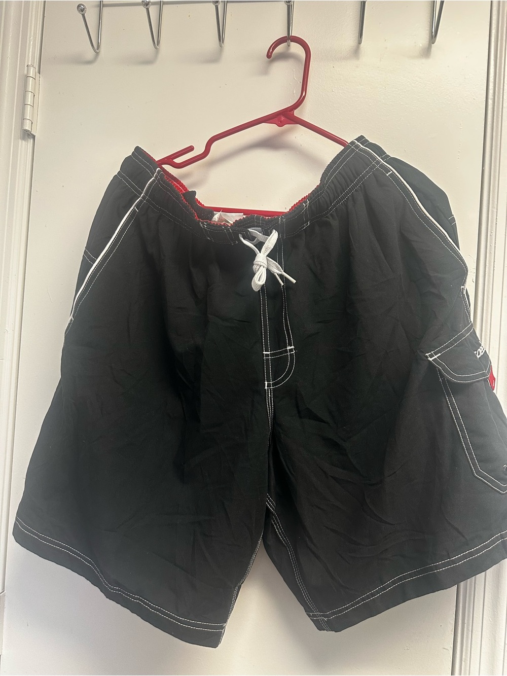 Speedo Black Swim Shorts with White Contrast Stitching